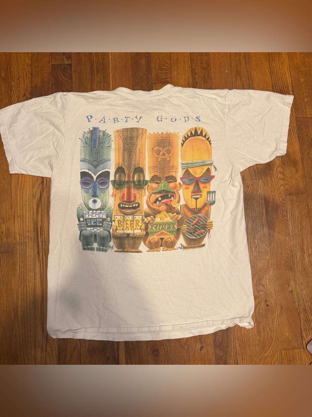 Vtg Y2K Caribbean Soul Party Gods Tiki T-Shirt Size L